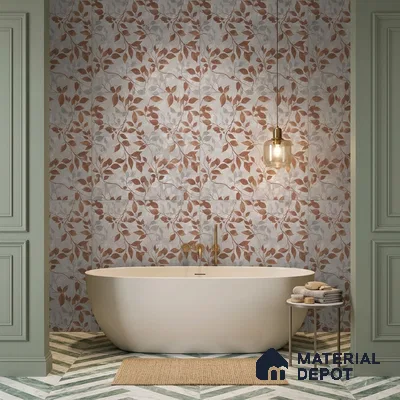 Tropical Wall Tropical Tile TL 11821 C | 4 ft x 2 ft Vitrified Carving Matte Tile - 9 mm | Suitable for Bathroom, Accent/Feature Wall, Dining Area