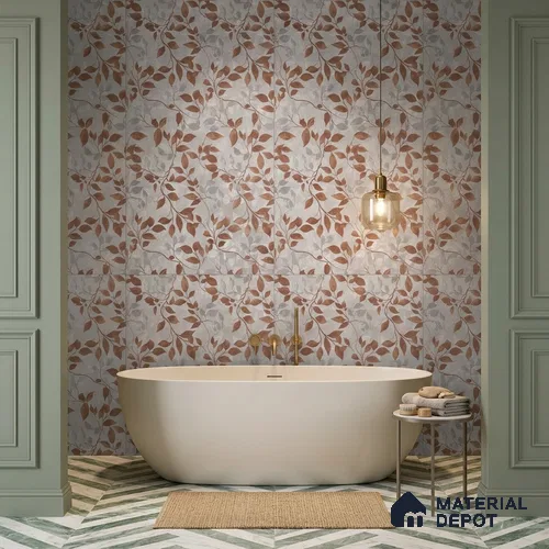 Tropical Wall Tropical Tile TL 11821 C | 4 ft x 2 ft Vitrified Carving Matte Tile - 9 mm | Suitable for Bathroom, Accent/Feature Wall, Dining Area