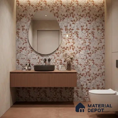Tropical Wall Tropical Tile TL 11821 C | 4 ft x 2 ft Vitrified Carving Matte Tile - 9 mm | Suitable for Bathroom, Accent/Feature Wall, Dining Area