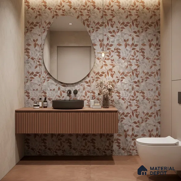 Tropical Wall Tropical Tile TL 11821 C | 4 ft x 2 ft Vitrified Carving Matte Tile - 9 mm | Suitable for Bathroom, Accent/Feature Wall, Dining Area
