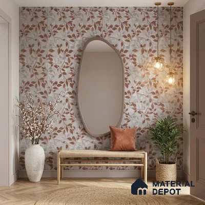 Tropical Wall Tropical Tile TL 11821 C | 4 ft x 2 ft Vitrified Carving Matte Tile - 9 mm | Suitable for Bathroom, Accent/Feature Wall, Dining Area
