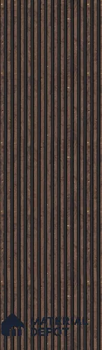 Brown Wooden Louver PN 05664 8 ft x 5 inch Charcoal Panel - 10 mm | Suitable for Feature Wall, TV Unit & Living Room | Width is Subjected to 5% Variation