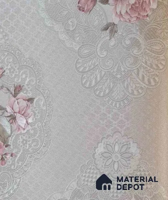 10054-3 | 17 ft x 3.7 ft (44.4 Inches) Damask Look Wallpaper - 62.9 Sq. Ft. | Minimum 15% wastage during installation