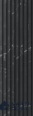 Grey Marble Louver PN 05670 8 ft x 5 inch Charcoal Panel - 10 mm | Suitable for Feature Wall, TV Unit & Living Room | Width is Subjected to 5% Variation