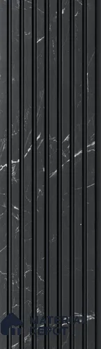 Grey Marble Louver PN 05670 8 ft x 5 inch Charcoal Panel - 10 mm | Suitable for Feature Wall, TV Unit & Living Room | Width is Subjected to 5% Variation