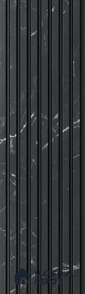 Grey Marble Louver PN 05670 8 ft x 5 inch Charcoal Panel - 10 mm | Suitable for Feature Wall, TV Unit & Living Room | Width is Subjected to 5% Variation