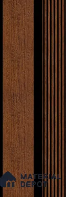 Brown Wooden Louver PN 05613 8 ft x 5 inch Charcoal Panel - 12 mm | Suitable for Feature Wall, TV Unit & Living Room | Width is Subjected to 5% Variation