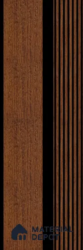 Brown Wooden Louver PN 05613 8 ft x 5 inch Charcoal Panel - 12 mm | Suitable for Feature Wall, TV Unit & Living Room | Width is Subjected to 5% Variation