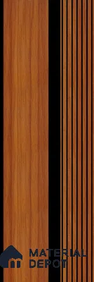 Brown Wooden Louver PN 05614 8 ft x 5 inch Charcoal Panel - 12 mm | Suitable for Feature Wall, TV Unit & Living Room | Width is Subjected to 5% Variation