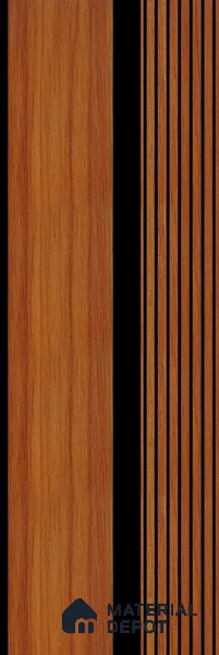 Brown Wooden Louver PN 05614 8 ft x 5 inch Charcoal Panel - 12 mm | Suitable for Feature Wall, TV Unit & Living Room | Width is Subjected to 5% Variation