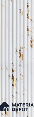 White Marble Louver PN 05671 8 ft x 5 inch Charcoal Panel - 10 mm | Suitable for Feature Wall, TV Unit & Living Room | Width is Subjected to 5% Variation