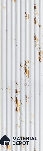 White Marble Louver PN 05671 8 ft x 5 inch Charcoal Panel - 10 mm | Suitable for Feature Wall, TV Unit & Living Room | Width is Subjected to 5% Variation