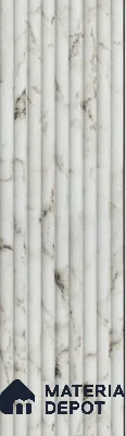 White Marble Louver PN 05674 8 ft x 5 inch Charcoal Panel - 10 mm | Suitable for Feature Wall, TV Unit & Living Room | Width is Subjected to 5% Variation