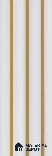 White Plain Colour Louver PN 05611 8 ft x 5 inch Charcoal Panel - 12 mm | Suitable for Feature Wall, TV Unit & Living Room | Width is Subjected to 5% Variation