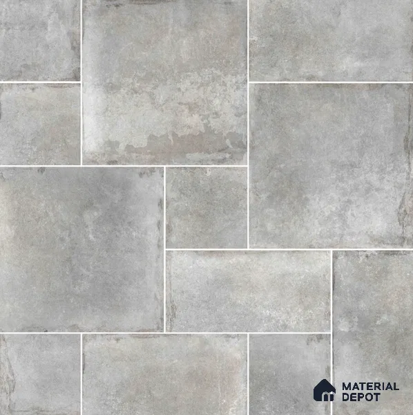 Stone Floor Tile TL 10093 B Modulo Grafite 16 x 8 inch Matte Finish Vitrified Anti Skid Tile - 12 mm | Suitable For Balcony, Patio, Outdoor