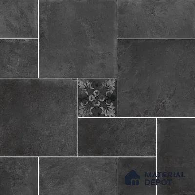Stone Floor Tile TL 10092 B Modulo Dark 16 x 8 inch Matte Finish Vitrified Anti Skid Tile - 12 mm | Suitable For Balcony, Patio, Outdoor