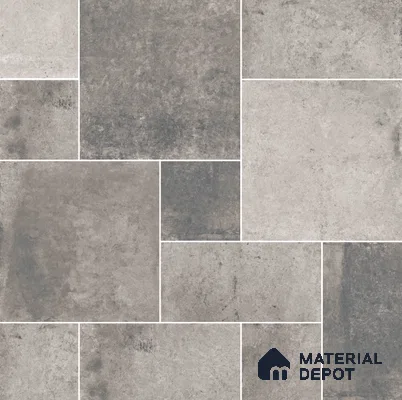Stone Floor Tile TL 10098 B Rust Grey 16 x 8 inch Matte Finish Vitrified Anti Skid Tile - 12 mm | Suitable For Balcony, Patio, Outdoor