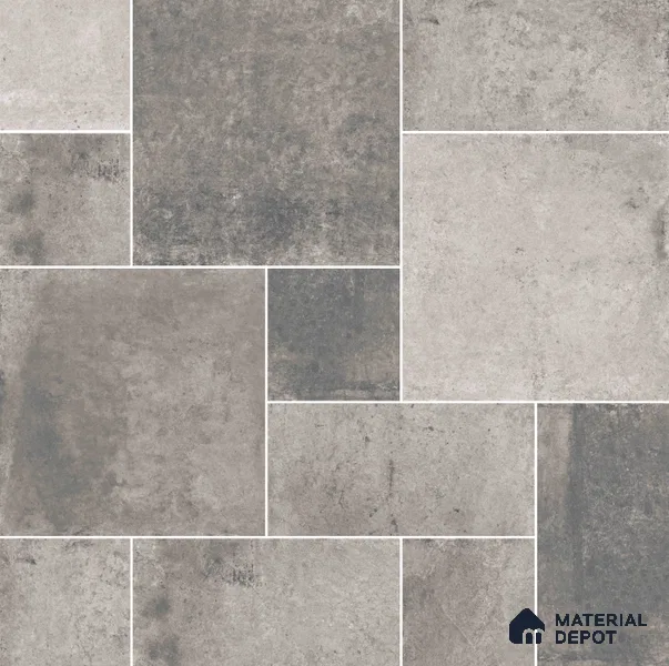 Stone Floor Tile TL 10098 B Rust Grey 16 x 8 inch Matte Finish Vitrified Anti Skid Tile - 12 mm | Suitable For Balcony, Patio, Outdoor