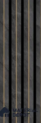 Grey Stone Louver PN 05584 8 ft x 5 inch Charcoal Panel - 12 mm | Suitable for Feature Wall, TV Unit & Living Room | Width is Subjected to 5% Variation
