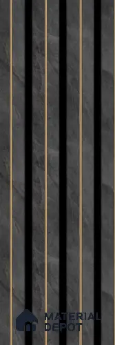 Grey Stone Louver PN 05584 8 ft x 5 inch Charcoal Panel - 12 mm | Suitable for Feature Wall, TV Unit & Living Room | Width is Subjected to 5% Variation