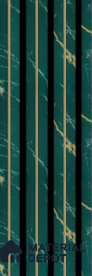 Green Marble Louver PN 05585 8 ft x 5 inch Charcoal Panel - 12 mm | Suitable for Feature Wall, TV Unit & Living Room | Width is Subjected to 5% Variation