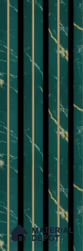 Green Marble Louver PN 05585 8 ft x 5 inch Charcoal Panel - 12 mm | Suitable for Feature Wall, TV Unit & Living Room | Width is Subjected to 5% Variation
