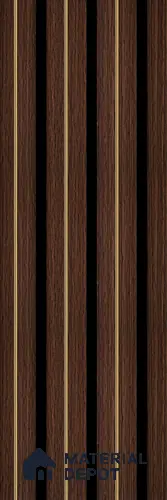 Brown Wooden Louver PN 05588 8 ft x 5 inch Charcoal Panel - 12 mm | Suitable for Feature Wall, TV Unit & Living Room | Width is Subjected to 5% Variation