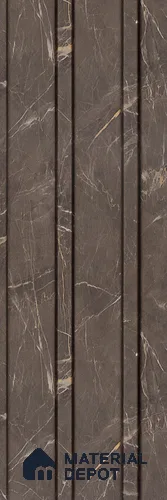 Grey Marble Louver PN 05590 8 ft x 5 inch Charcoal Panel - 12 mm | Suitable for Feature Wall, TV Unit & Living Room | Width is Subjected to 5% Variation