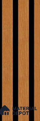 Brown Wooden Louver PN 05597 8 ft x 5 inch Charcoal Panel - 12 mm | Suitable for Feature Wall, TV Unit & Living Room | Width is Subjected to 5% Variation