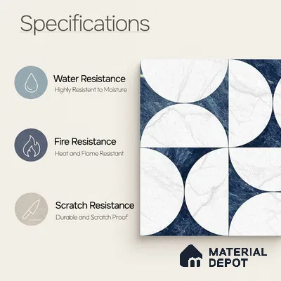Moroccan Carving Wall & Floor Tile TL 11679 Lunar Indigo 1 ft x 1 ft Ceramic Carving Matte Finish Tile - 10 mm | Suitable For Bathroom, Dining Area & Kitchen Backsplash (Sample)