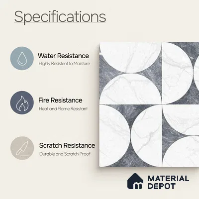 Moroccan Carving Wall & Floor Tile TL 11679 B Lunar Divide 1 ft x 1 ft Ceramic Carving Matte Finish Tile - 10 mm | Suitable For Bathroom, Dining Area, Kitchen