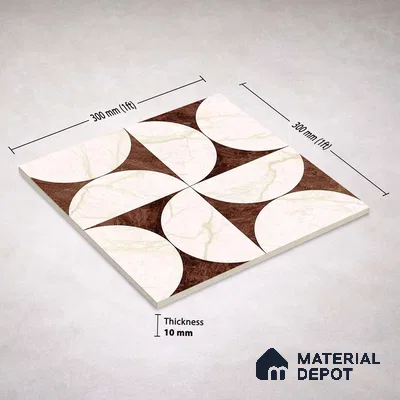 Moroccan Carving Wall & Floor Tile TL 11679 D Marquina Geo 1 ft x 1 ft Ceramic Carving Matte Finish Tile - 10 mm | Suitable For Bathroom, Dining Area, Kitchen