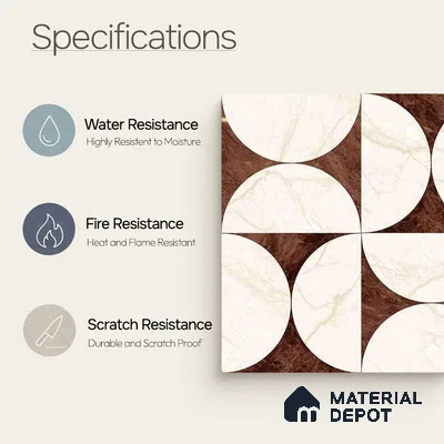 Moroccan Carving Wall & Floor Tile TL 11679 D Marquina Geo 1 ft x 1 ft Ceramic Carving Matte Finish Tile - 10 mm | Suitable For Bathroom, Dining Area, Kitchen