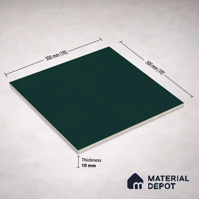 Plain Wall & Floor Base Tile TL 11131 Deep Teal 1 ft x 1 ft Ceramic Matte Finish Tile - 10 mm | Suitable For Bathroom, Balcony & Kitchen Backsplash
