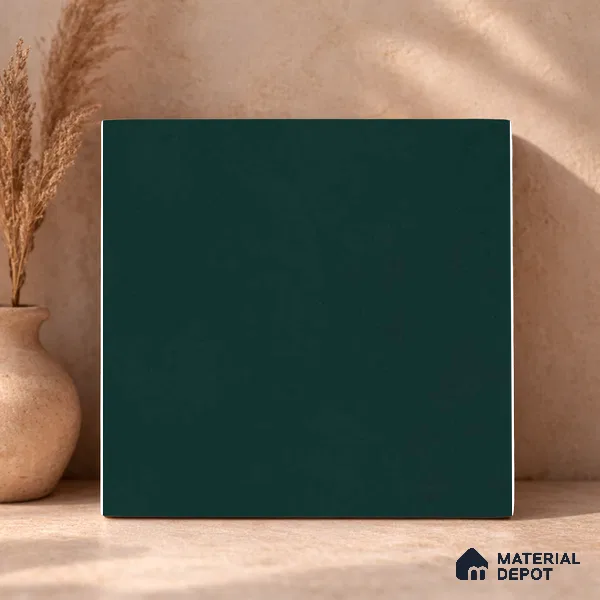 Plain Wall & Floor Base Tile TL 11131 Deep Teal 1 ft x 1 ft Ceramic Matte Finish Tile - 10 mm | Suitable For Bathroom, Balcony & Kitchen Backsplash