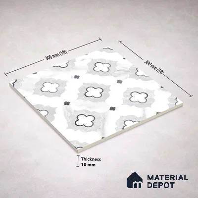 Moroccan Carving Wall & Floor Tile TL 11663 Arabesque Cloud 1 ft x 1 ft Ceramic Carving Matte Finish Tile - 10 mm | Suitable For Bathroom, Dining Area, Kitchen