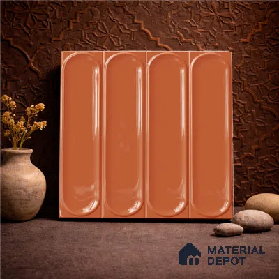Faux Subway Wall Tile TL 11336 Terra Arch 1 ft x 1 ft Ceramic Glossy Finish Tile - 10 mm | Suitable For Bathroom, Dining Area, Kitchen Backsplash