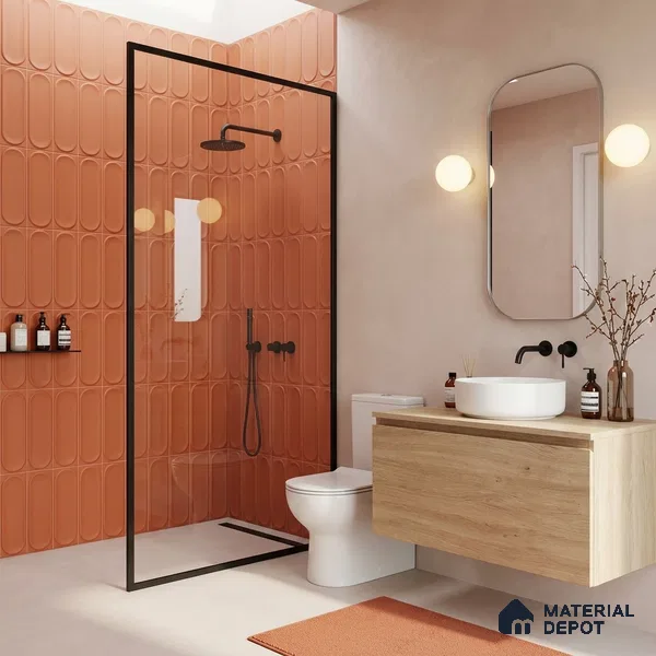 Faux Subway Wall Tile TL 11336 Terra Arch 1 ft x 1 ft Ceramic Glossy Finish Tile - 10 mm | Suitable For Bathroom, Dining Area, Kitchen Backsplash