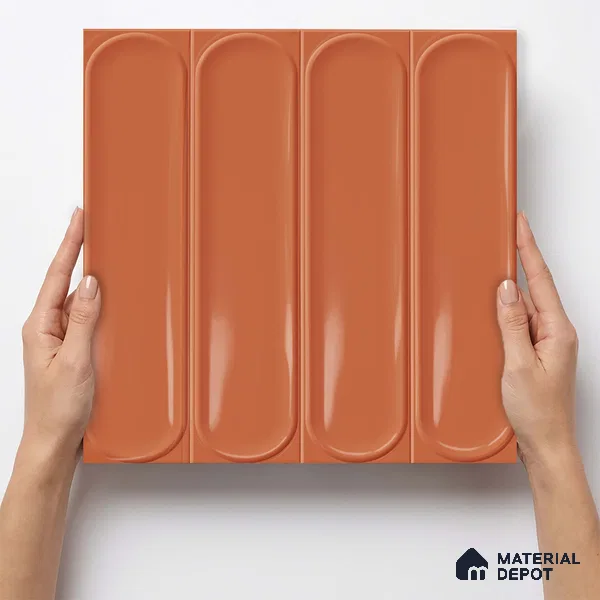 Faux Subway Wall Tile TL 11336 Terra Arch 1 ft x 1 ft Ceramic Glossy Finish Tile - 10 mm | Suitable For Bathroom, Dining Area, Kitchen Backsplash
