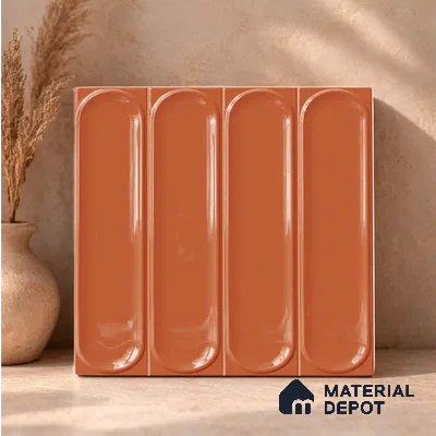 Faux Subway Wall Tile TL 11336 Terra Arch 1 ft x 1 ft Ceramic Glossy Finish Tile - 10 mm | Suitable For Bathroom, Dining Area, Kitchen Backsplash