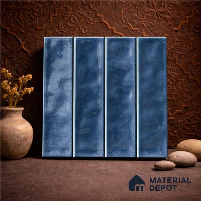 Faux Subway Wall Tile TL 11298 Indigo Plank 1 ft x 1 ft Ceramic Glossy Finish Tile - 10 mm | Suitable For Bathroom, Dining Area, Kitchen Backsplash