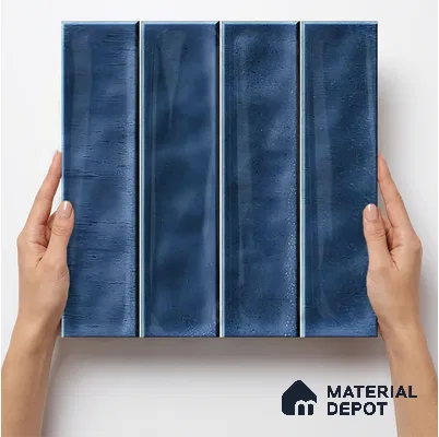 Faux Subway Wall Tile TL 11298 Indigo Plank 1 ft x 1 ft Ceramic Glossy Finish Tile - 10 mm | Suitable For Bathroom, Dining Area, Kitchen Backsplash