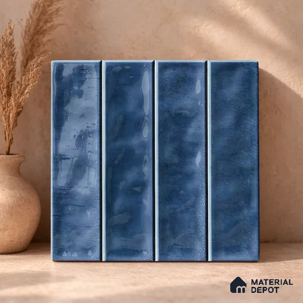 Faux Subway Wall Tile TL 11298 Indigo Plank 1 ft x 1 ft Ceramic Glossy Finish Tile - 10 mm | Suitable For Bathroom, Dining Area, Kitchen Backsplash