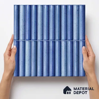 Faux Subway Wall Tile TL 11292 Indigo Ridge 1 ft x 1 ft Ceramic Glossy Finish Tile - 10 mm | Suitable For Bathroom, Dining Area, Kitchen Backsplash