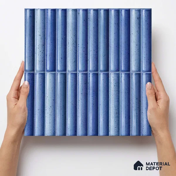 Faux Subway Wall Tile TL 11292 Indigo Ridge 1 ft x 1 ft Ceramic Glossy Finish Tile - 10 mm | Suitable For Bathroom, Dining Area, Kitchen Backsplash
