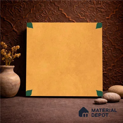 Moroccan Wall & Floor Tile TL 11132 Amber Leaf 1 ft x 1 ft Ceramic Matte Finish Tile - 10 mm | Suitable For Kitchen, Bathroom, Balcony