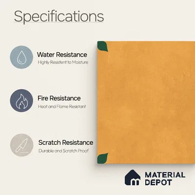 Moroccan Wall & Floor Tile TL 11132 Amber Leaf 1 ft x 1 ft Ceramic Matte Finish Tile - 10 mm | Suitable For Kitchen, Bathroom, Balcony