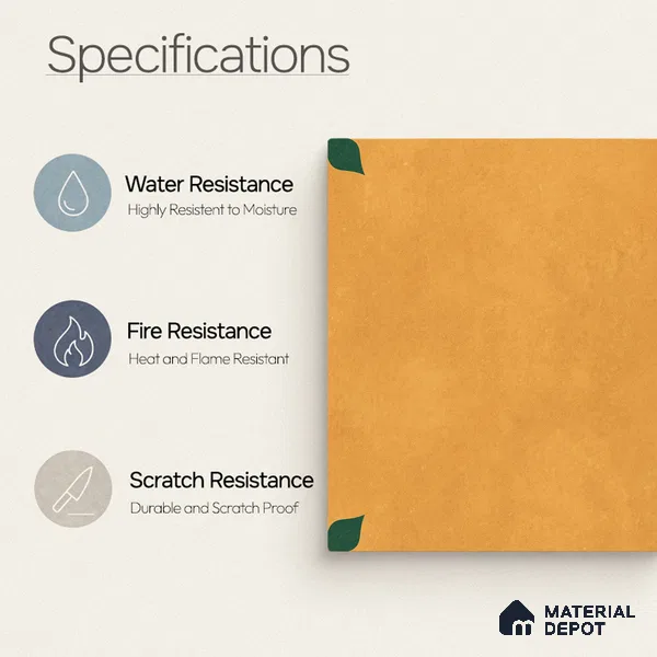 Moroccan Wall & Floor Tile TL 11132 Amber Leaf 1 ft x 1 ft Ceramic Matte Finish Tile - 10 mm | Suitable For Kitchen, Bathroom, Balcony