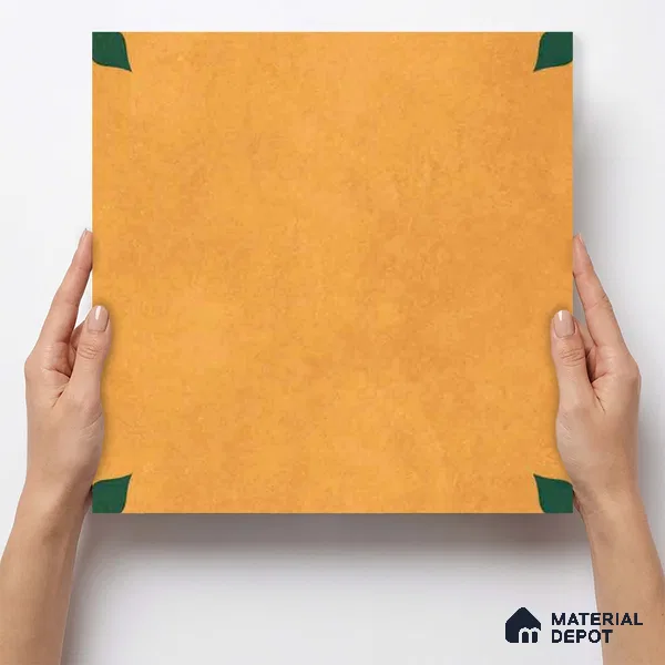 Moroccan Wall & Floor Tile TL 11132 Amber Leaf 1 ft x 1 ft Ceramic Matte Finish Tile - 10 mm | Suitable For Kitchen, Bathroom, Balcony