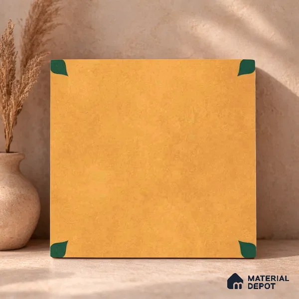 Moroccan Wall & Floor Tile TL 11132 Amber Leaf 1 ft x 1 ft Ceramic Matte Finish Tile - 10 mm | Suitable For Kitchen, Bathroom, Balcony